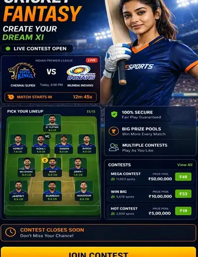 ComeFantasy (come fantasy) fantasy cricket & matchday visual 3